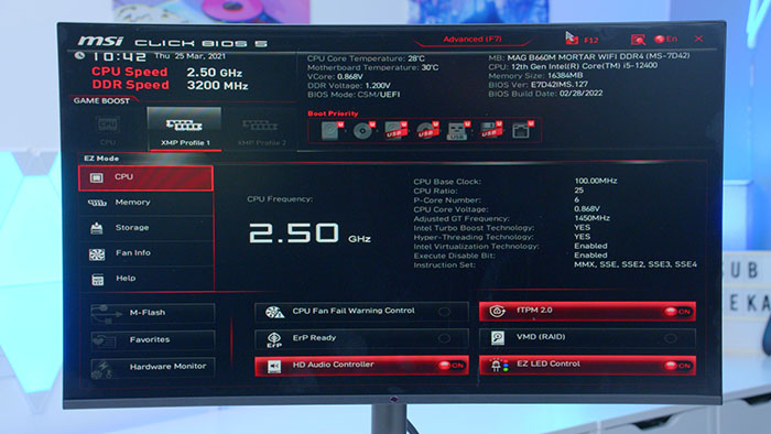 MSI Mortar BIOS EZ Mode