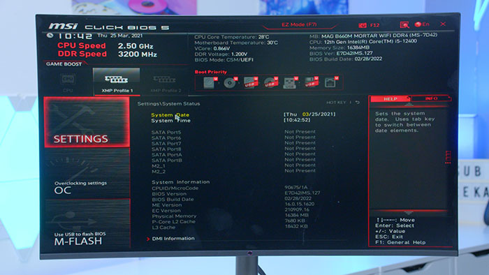 MSI Mortar BIOS System Info