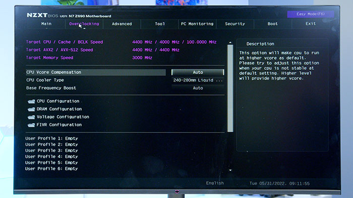 NZXT BIOS CPU Overclocking