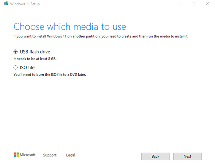 Select USB or ISO - How to Install Windows Guide