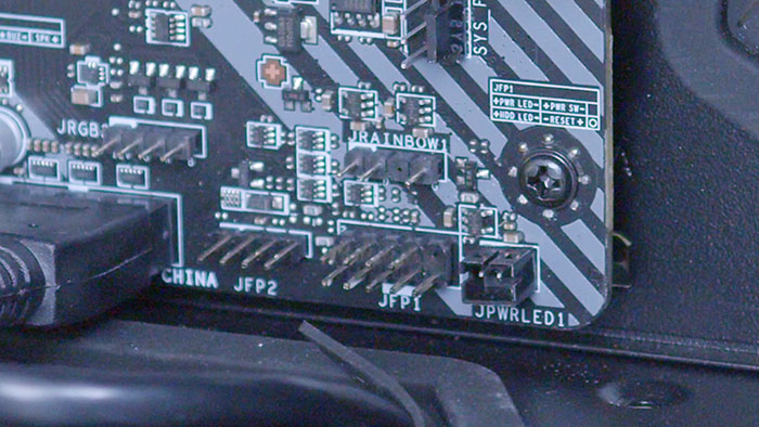 JFP1 Power Connector Before - How to Plug In Front Panel Connectors