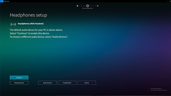 Setup Headphones 3 - Dolby Access Setup