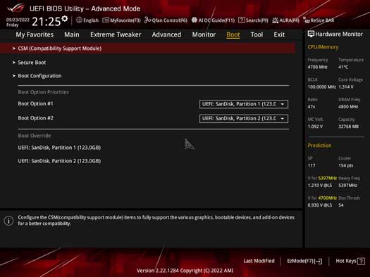 ASUS X670 Boot Priorities