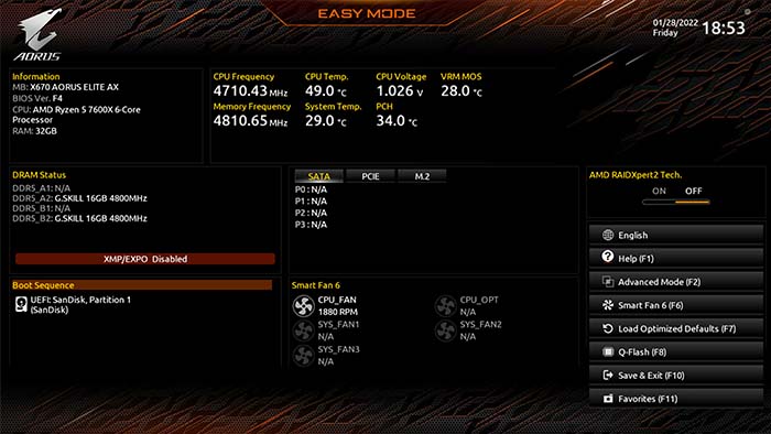 Gigabyte X670 EZ Mode