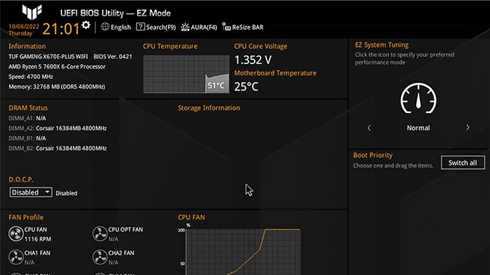 ASUS TUF EZ Mode BIOS