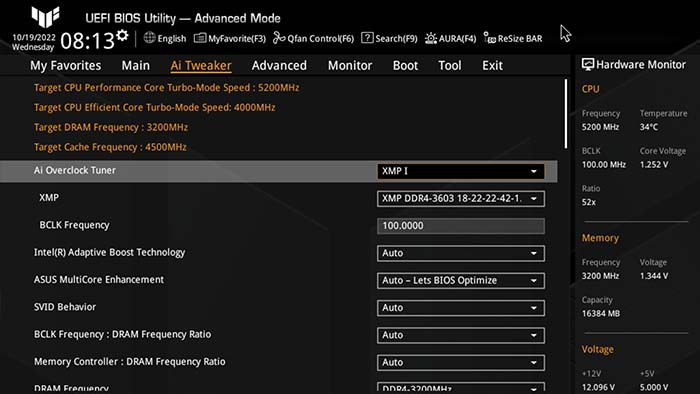 ASUS TUF Z790 XMP Profiles