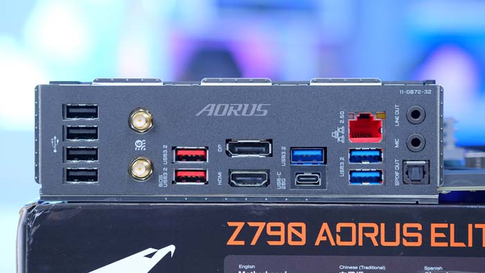 Gigabyte Z790 AORUS Elite AX Rear IO