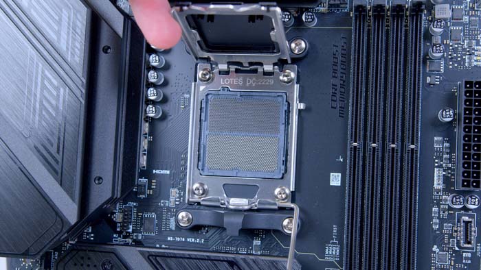 MSI B650 MAG CPU Socket Cover Off