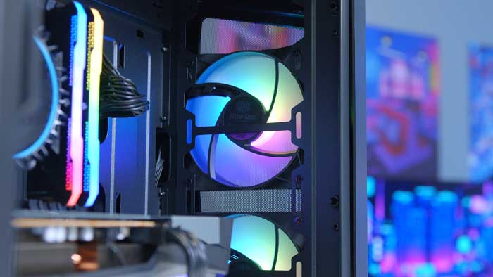 CMP320 + Gigabyte RX 7600 Build Case Fan RGB