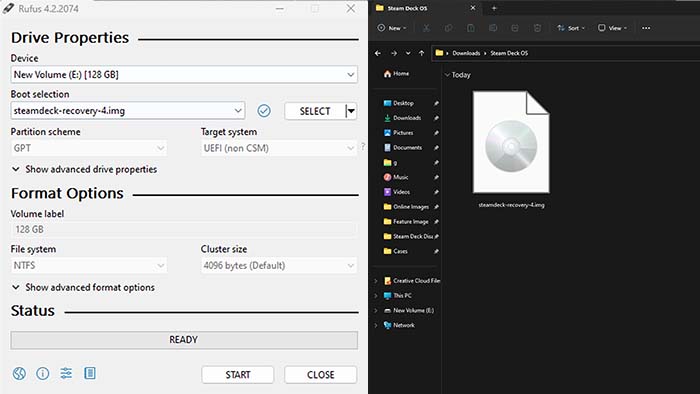 Steam Deck Rufus Usage