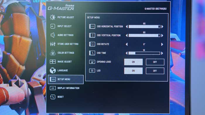 iiYama G-Master GB279OQSU OSD