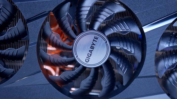 Gigabyte Gaming OC RTX 3070 Ti Fan Close Up