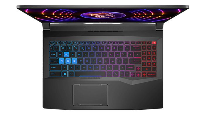 MSI Pulse 15 Keyboard Top Down