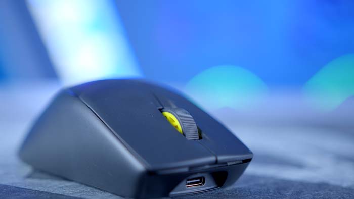 Corsair M75 Air Wireless USB-C Port Angled