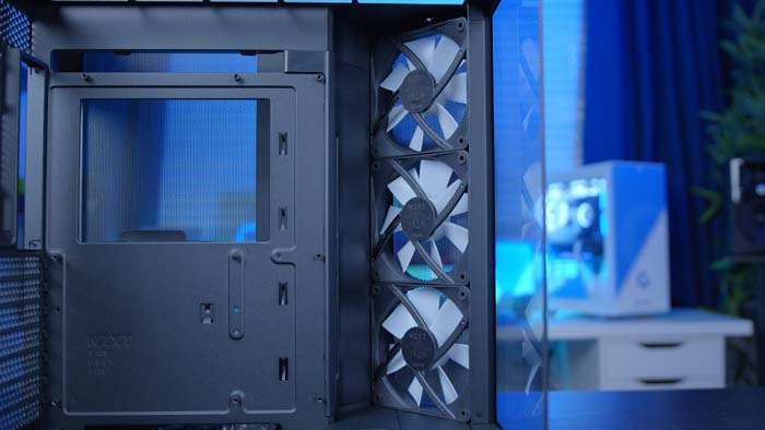 NZXT H6 Flow Angled Fans Internals
