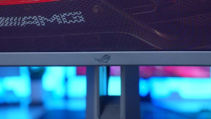 ASUS ROG Swift OLED PG49WCD Front Logo Close-Up