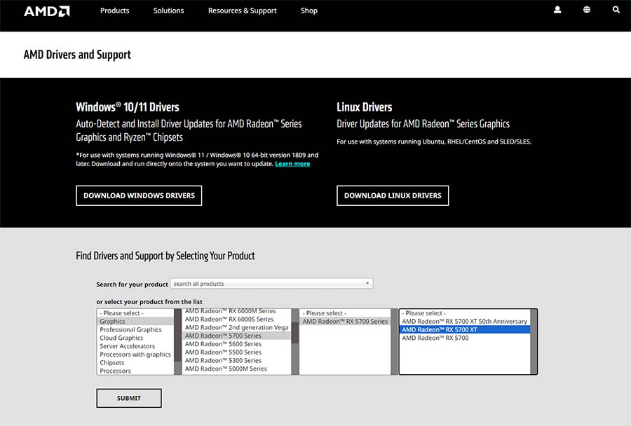 AMD drivers and support