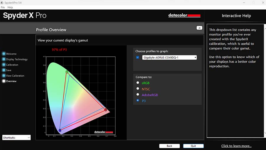 MPI_Gigabyte AORUS CO49DQ datacolor DCI-P3 Accuracy