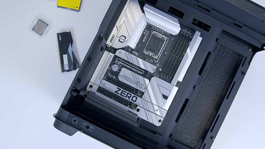 MPI_MSI Z790 PROJECT ZERO Motherboard in Case