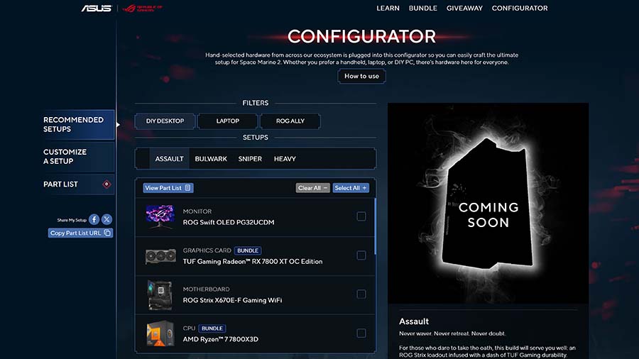 MPI_ASUS Space Marine 2 PC Build Configurator