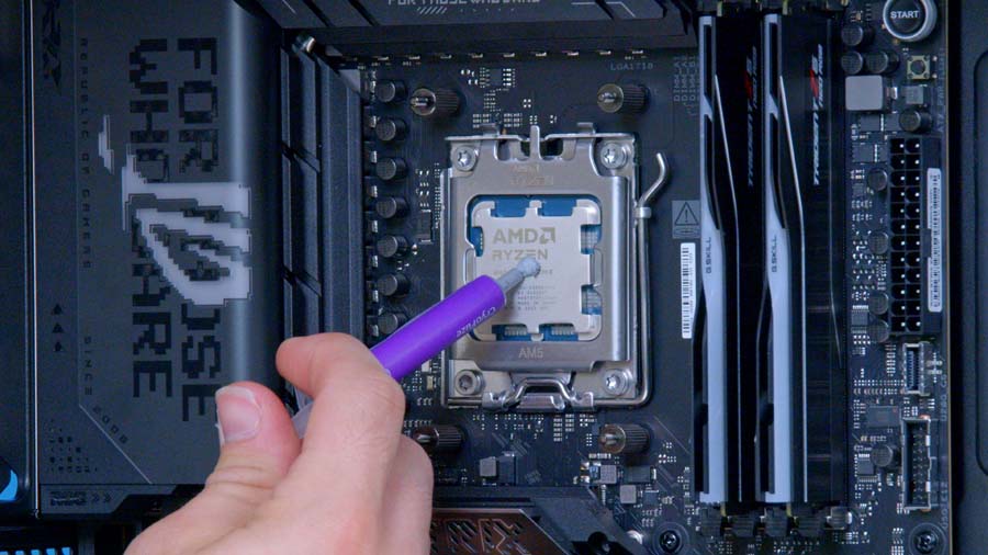 X870 Launch Build Applying Thermal Paste