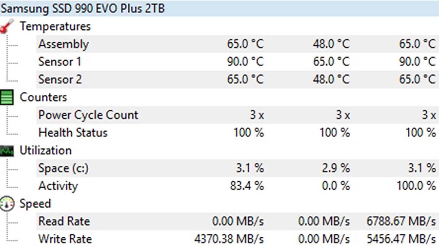 MPI_Samsung 990 EVO Plus Thermals