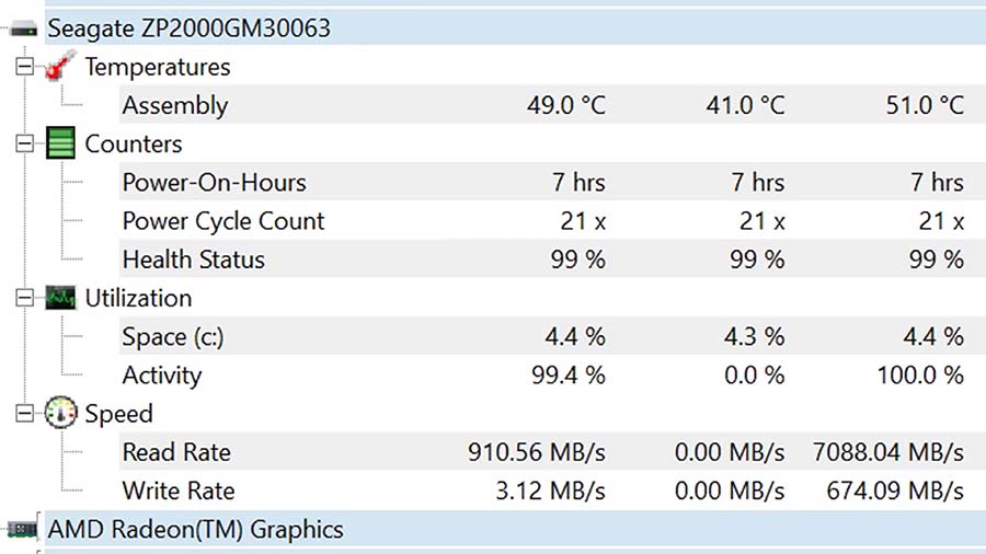 Seagate Firecuda 530R Thermal Test