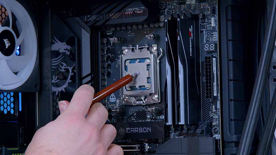 MPI_MSI MAG CoreLiquid A15 360 Thermal Paste Applied