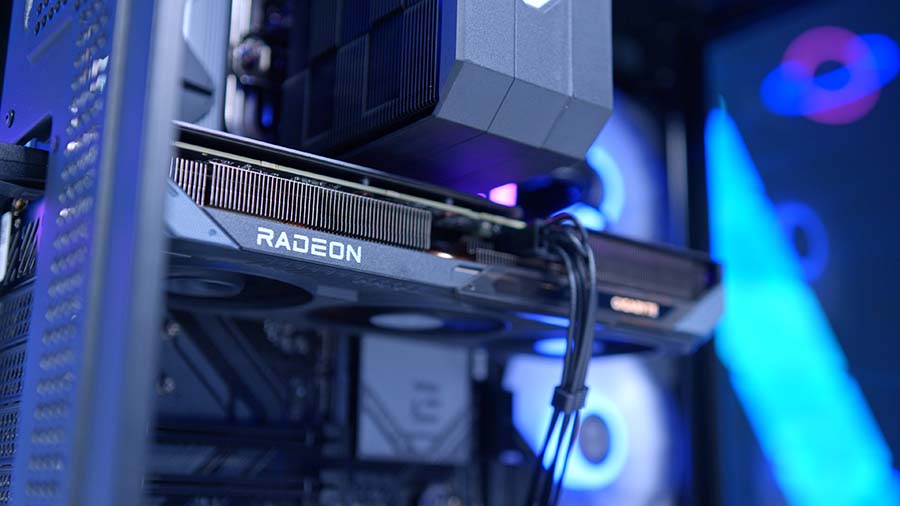 MPI_AMD Radeon RX 9060 XT 16GB in Build Left Side