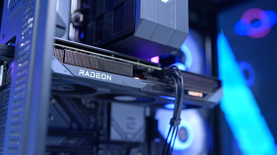AMD Radeon RX 9060 XT 16GB in Build Left Side
