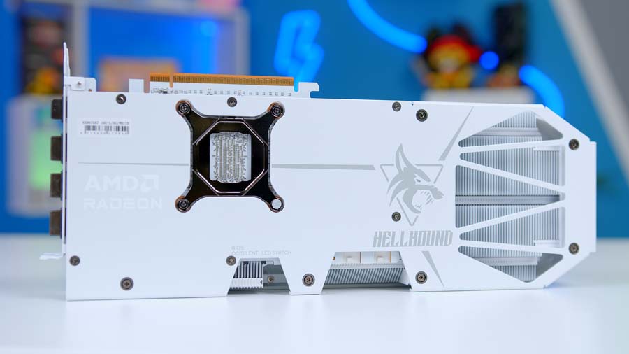 PowerColor HellHound Spectral White 9070 XT backplate