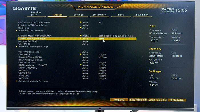 B660 DS3H AX - BIOS Memory Overclocking