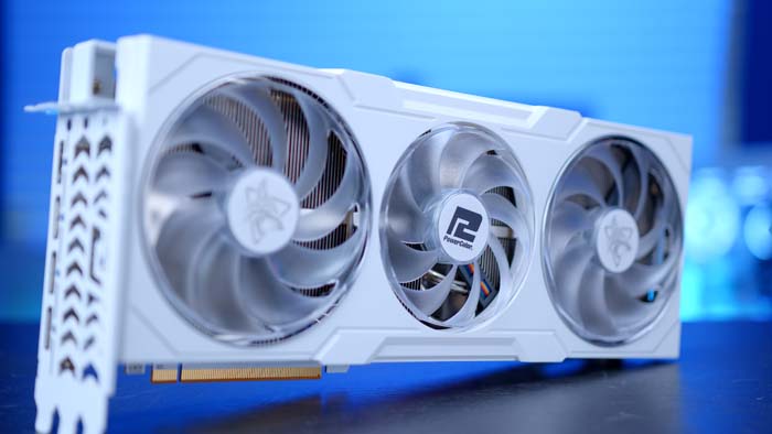 PowerColor 7900 XTX Spectral White Central Fan Close Up