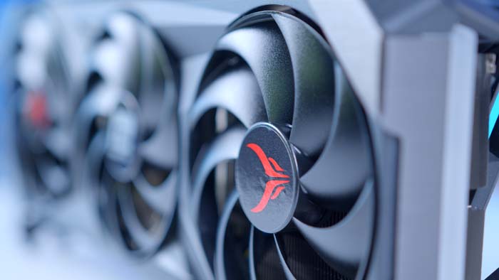 PowerColor RX 7800 XT Red Devil Right Fan Close-Up