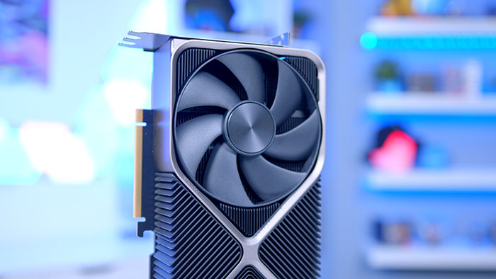 RTX 4080 Founders Vertical Fan Close-Up