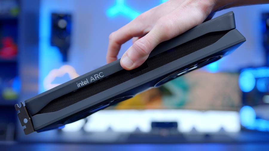 Intel Arc B580 in hands side